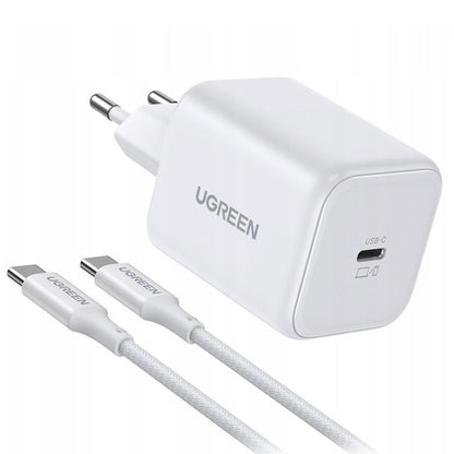 Nettlader med USB-C-kabel UGREEN X524 (65055), 45W, 3A, 1 x USB-C, hvit
