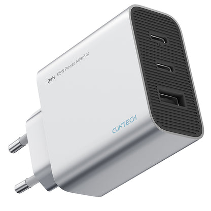 Cuktech nettadapter, 65W, 3,25A, 1 x USB-A - 2 x USB-C, hvit CUK0A15CEUSL