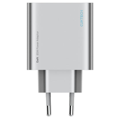 Cuktech nettadapter, 65W, 3,25A, 1 x USB-A - 2 x USB-C, hvit CUK0A15CEUSL