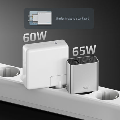 Cuktech nettadapter, 65W, 3,25A, 1 x USB-A - 2 x USB-C, hvit CUK0A15CEUSL