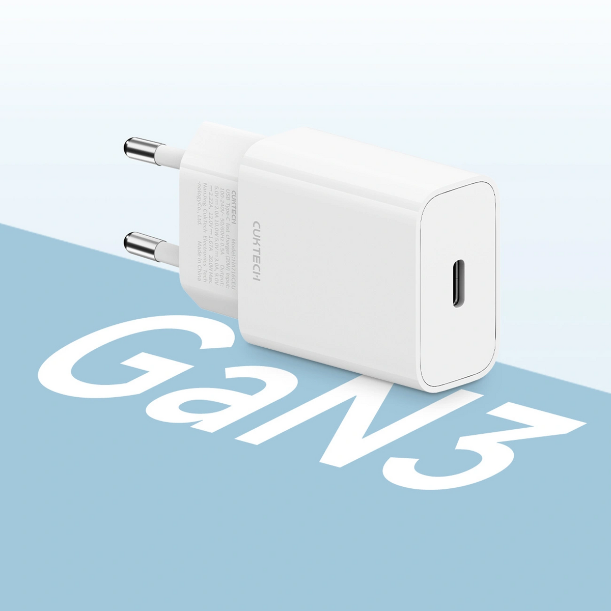 Cuktech HA716C nettadapter, 20W, 3A, 1 x USB-C, hvit