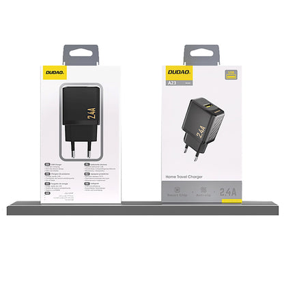 Dudao A23 Nettlader, 12W, 2.4A, 1 x USB-A, Svart