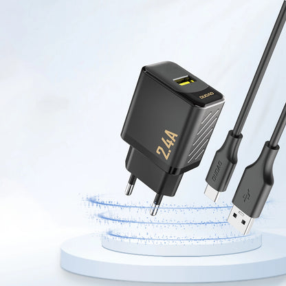 Dudao A23 Nettlader, 12W, 2.4A, 1 x USB-A, Svart