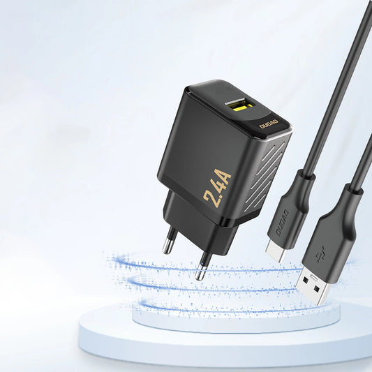 Dudao A23 Nettlader, 12W, 2.4A, 1 x USB-A, Svart