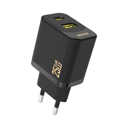 Dudao A26T Nettlader, 25W, 3A, 1 x USB-A - 1 x USB-C, Svart