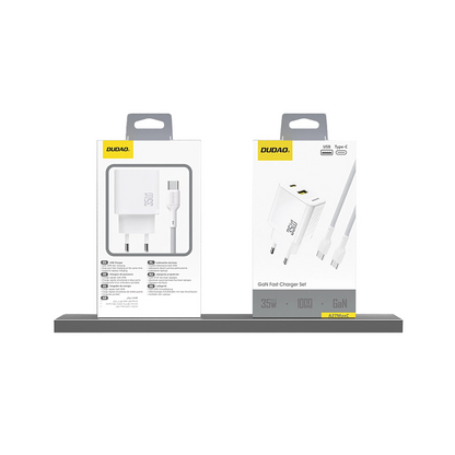 Dudao A27 Max Nettlader, 35W, 1 x USB-A - 1 x USB-C, Hvit