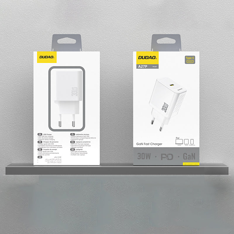 Dudao A27P Nettlader, 30W, 3A, 1 x USB-C, Hvit