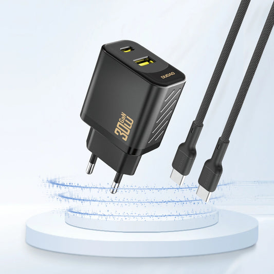 Nettlader Dudao A27TEU, 30W, 3A, 1 x USB-A - 1 x USB-C, Svart