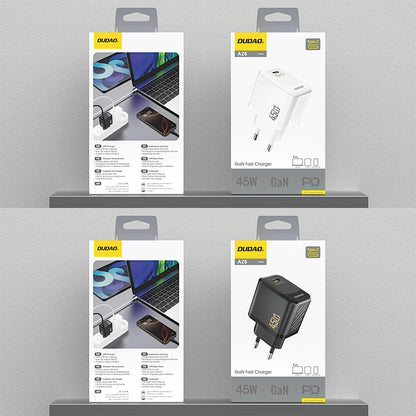 Lader for nettverk Dudao A28, 45W, 3A, 1 x USB-C, Hvit