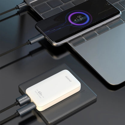 Dudao A65Q Travel Nettlader, 65W, 3.25A, 1 x USB-A - 1 x USB-C, Hvit