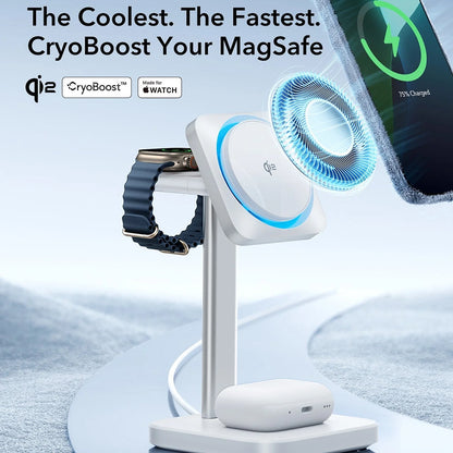 Trådløs Nettlader ESR CryoBoost 3in1, 25W, 1.67A, Svart