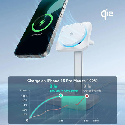 Trådløs Nettlader ESR CryoBoost 3in1, 25W, 1.67A, Svart