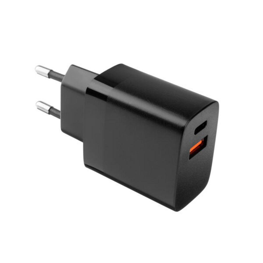 Nettlader Fixed, 17W, 3A, 2 x USB-A, Svart