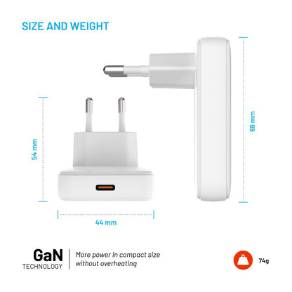 Nettlader Fixed, 30W, 3A, 1 x USB-C, Hvit