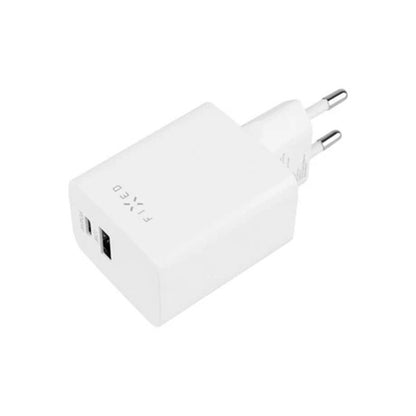 Nettlader Fixed Mini, 45W, 3A, 1 x USB-A - 1 x USB-C, Hvit
