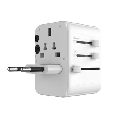 Lader for nettverk Fixed Travel, 30W, 3A, 2 x USB-A - 1 x USB-C, Hvit