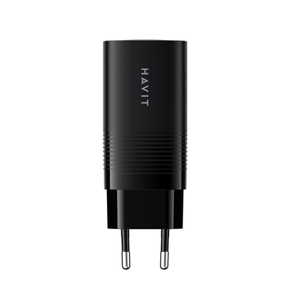 Nettlader HAVIT UC20, 65W, 3A, 1 x USB-A - 2 x USB-C, Svart
