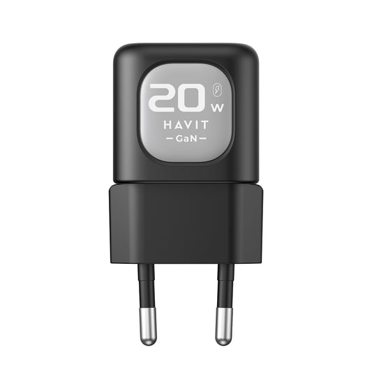 Nettlader HAVIT UC220, 20W, 3A, 1 x USB-A - 1 x USB-C, Svart Grå