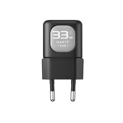 HAVIT UC230 Nettverkslader, 33W, 3A, 1 x USB-A - 1 x USB-C, Svart Grå