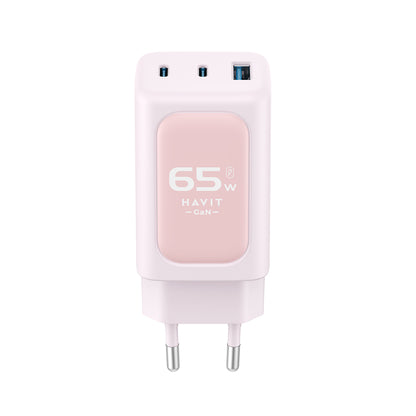 Nettlader HAVIT UC260, 65W, 3A, 1 x USB-A - 2 x USB-C, Rosa