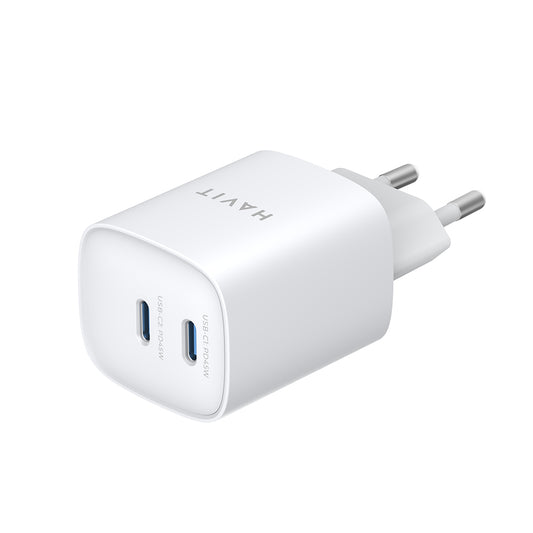 Nettlader HAVIT UC45W, 45W, 3A, 2 x USB-C, Hvit
