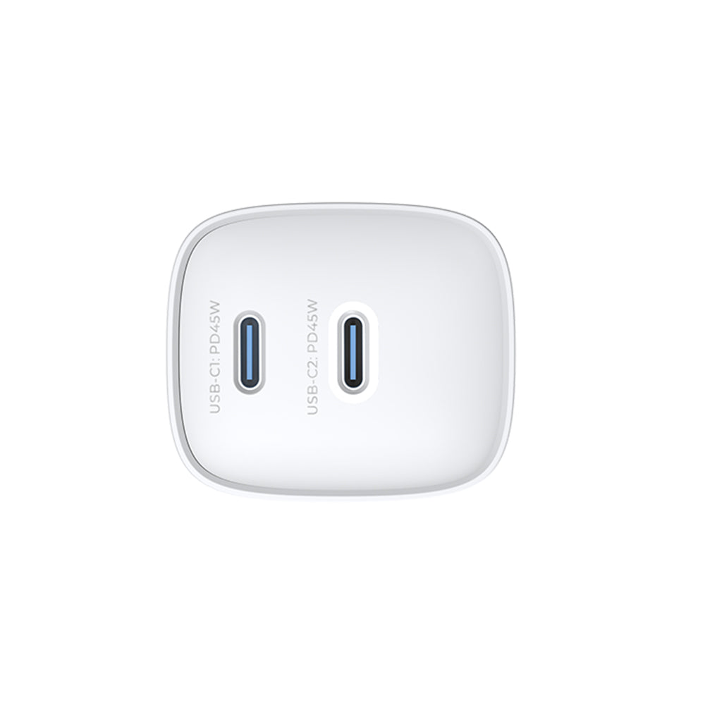 Nettlader HAVIT UC45W, 45W, 3A, 2 x USB-C, Hvit