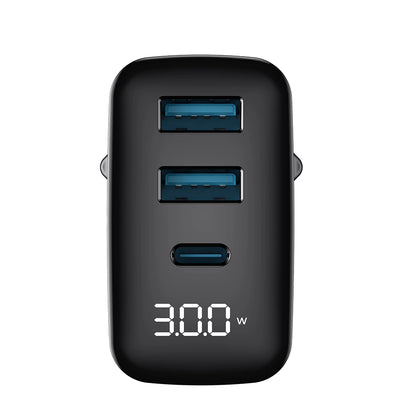Nettlader HAVIT UCLE001, 30W, 3A, 2 x USB-A - 1 x USB-C, Svart
