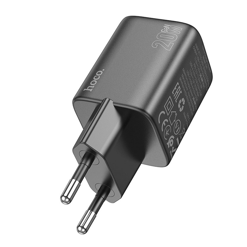 Nettlader HOCO N41, 20W, 3A, 1 x USB-A - 1 x USB-C, Svart