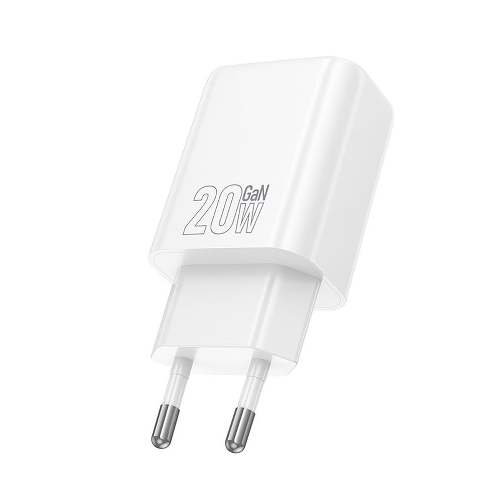 Nettlader HOCO N61, 20W, 3A, 1 x USB-A - 1 x USB-C, Hvit