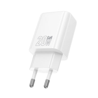 Nettlader HOCO N61, 20W, 3A, 1 x USB-A - 1 x USB-C, Hvit