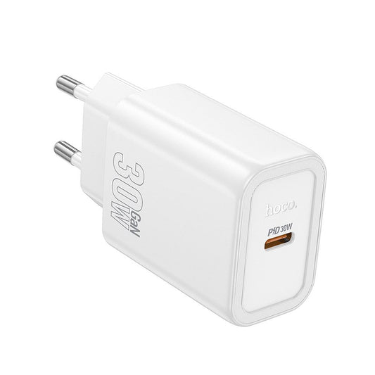 Nettlader HOCO N62, 30W, 3A, 1 x USB-C, Hvit