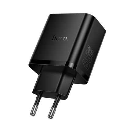 Nettlader HOCO N75, 65W, 3A, 1 x USB-A - 2 x USB-C, Svart