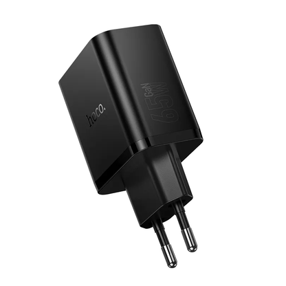Nettlader HOCO N75, 65W, 3A, 1 x USB-A - 2 x USB-C, Svart
