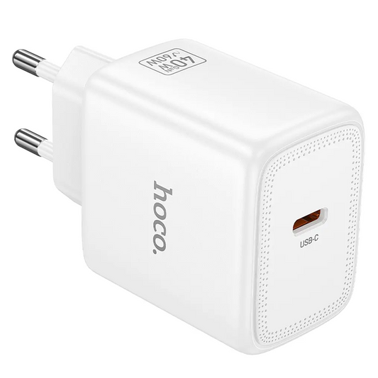 HOCO N83 Nettlader, 40W, 3A, 1 x USB-C, Hvit