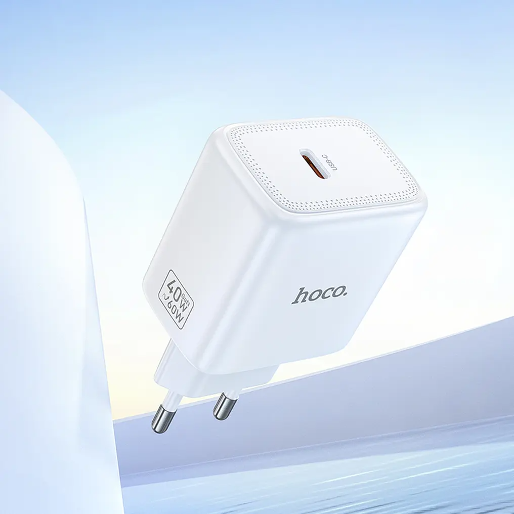HOCO N83 Nettlader, 40W, 3A, 1 x USB-C, Hvit