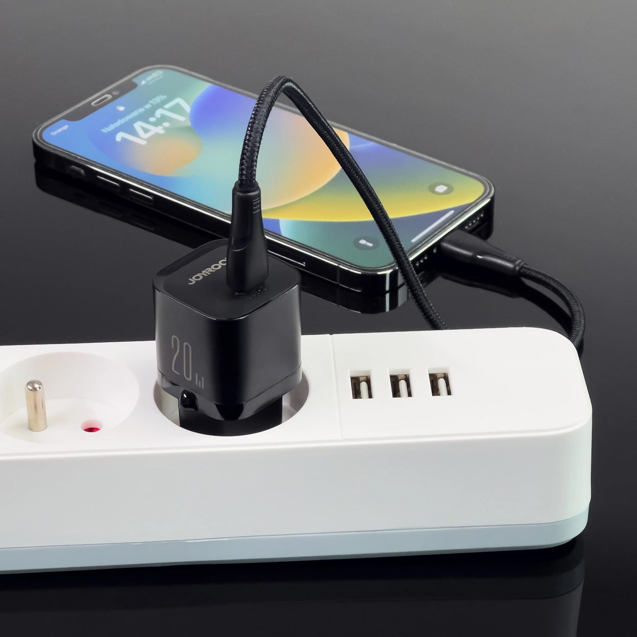 Joyroom JR-TCF02 nettverkslader, 20W, 3A, 1 x USB-C, Svart