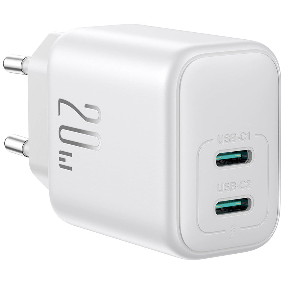 Joyroom JR-TCF12 Nettlader, 20W, 3A, 2 x USB-C, Hvit