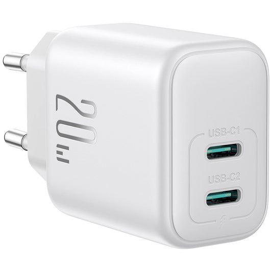 Joyroom JR-TCF12 Nettlader, 20W, 3A, 2 x USB-C, Hvit