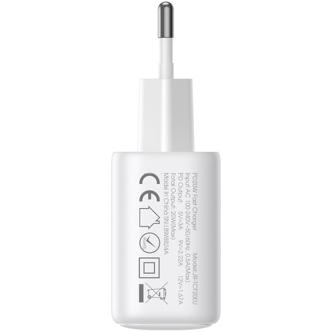 Joyroom JR-TCF12 Nettlader, 20W, 3A, 2 x USB-C, Hvit