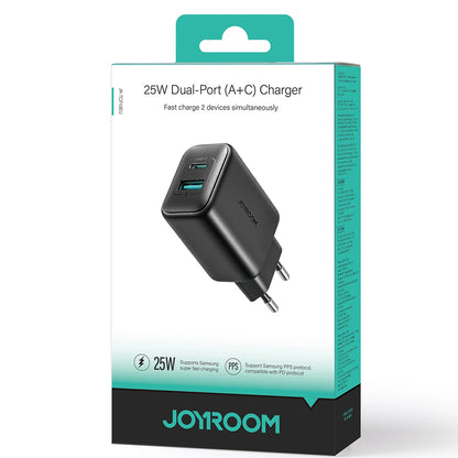 Lader for nettverk Joyroom JR-TCF13, 25W, 3A, 1 x USB-A - 1 x USB-C, Svart