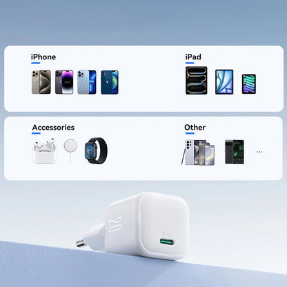 Joyroom JR-TCG08 nettverkslader, 20W, 3A, 1 x USB-C, Hvit