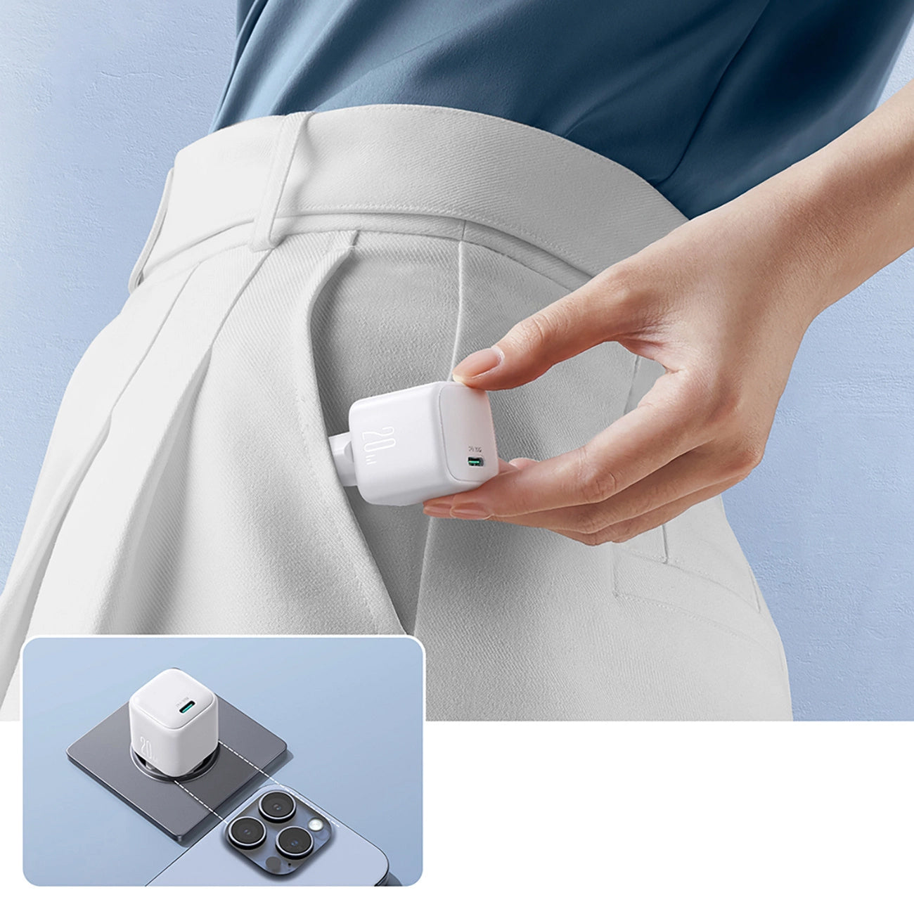 Joyroom JR-TCG08 nettverkslader, 20W, 3A, 1 x USB-C, Hvit