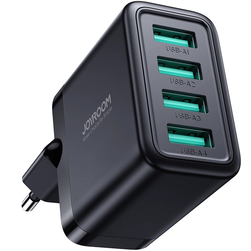 Joyroom nettverkslader JR-TCN03, 24W, 2,4A, 4 x USB-A, svart 
