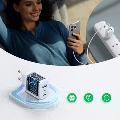 Joyroom JR-TG6 nettadapter, 30W, 3A, 1 x Lightning - 1 x USB-A - 1 x USB-C, hvit