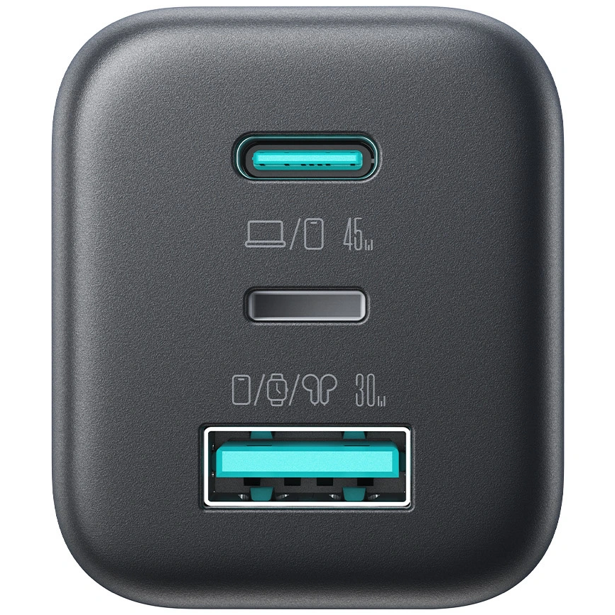 Joyroom JR-TO1 nettadapter, 45W, 3A, 1 x Lightning - 1 x USB-A - 1 x USB-C, svart