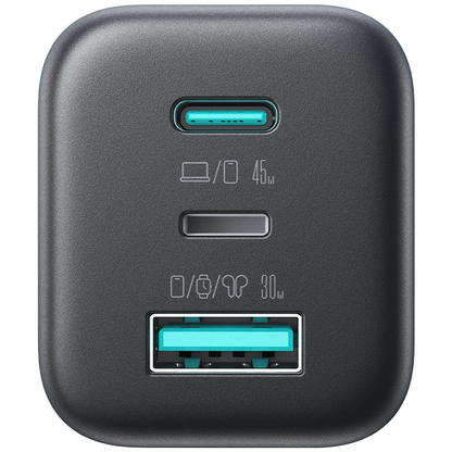 Joyroom JR-TO1 nettadapter, 45W, 3A, 1 x Lightning - 1 x USB-A - 1 x USB-C, svart
