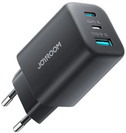 Joyroom JR-TO1 nettadapter, 45W, 3A, 1 x Lightning - 1 x USB-A - 1 x USB-C, svart