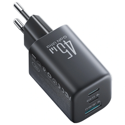 Joyroom JR-TO1 nettadapter, 45W, 3A, 1 x Lightning - 1 x USB-A - 1 x USB-C, svart