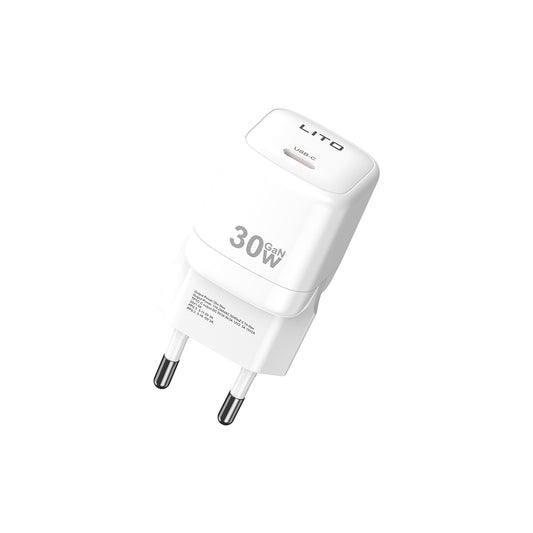 Lito LC11 Nettlader, 30W, 3A, 1 x USB-C, Hvit