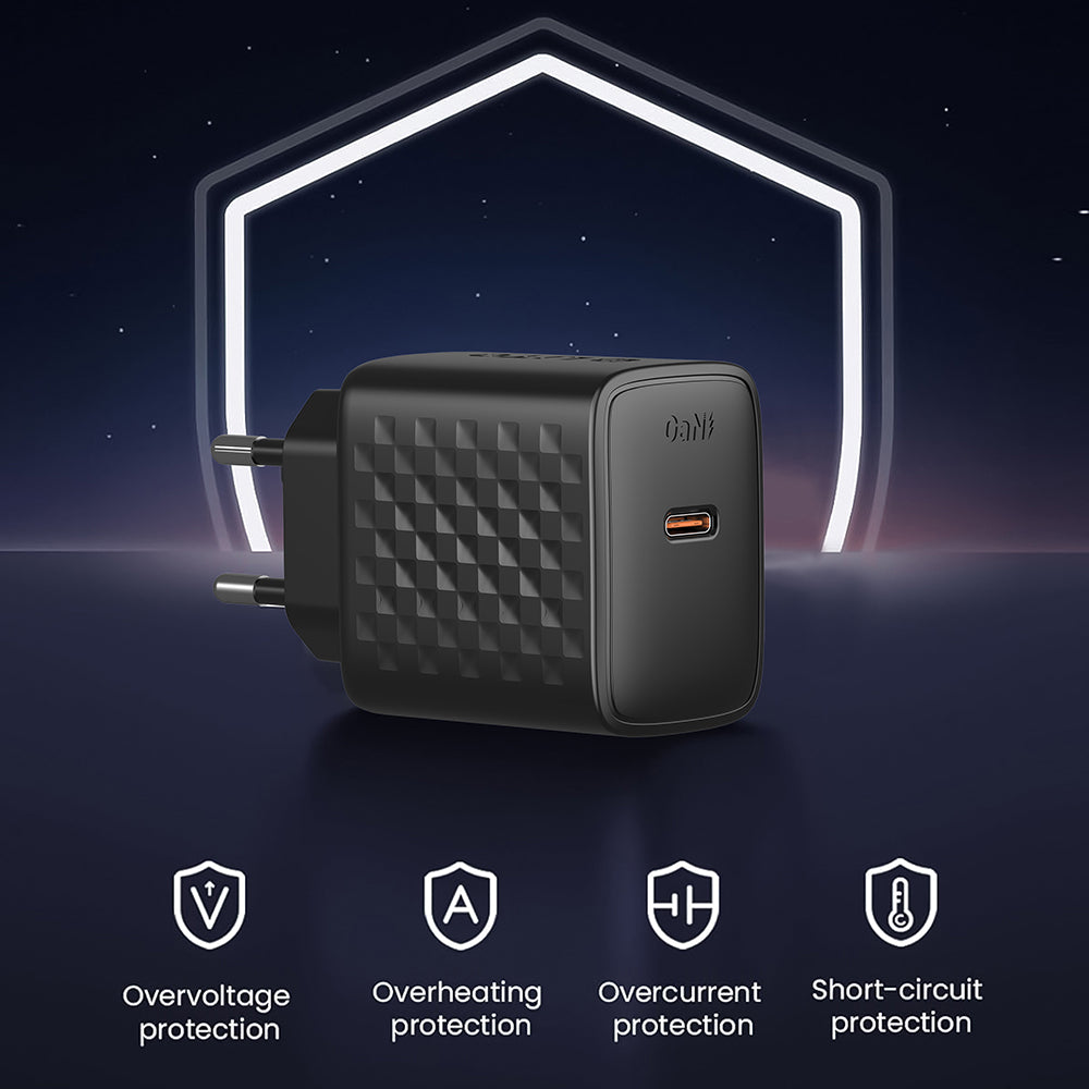 Lito LC13 Nettlader, 20W, 3A, 1 x USB-C, Svart